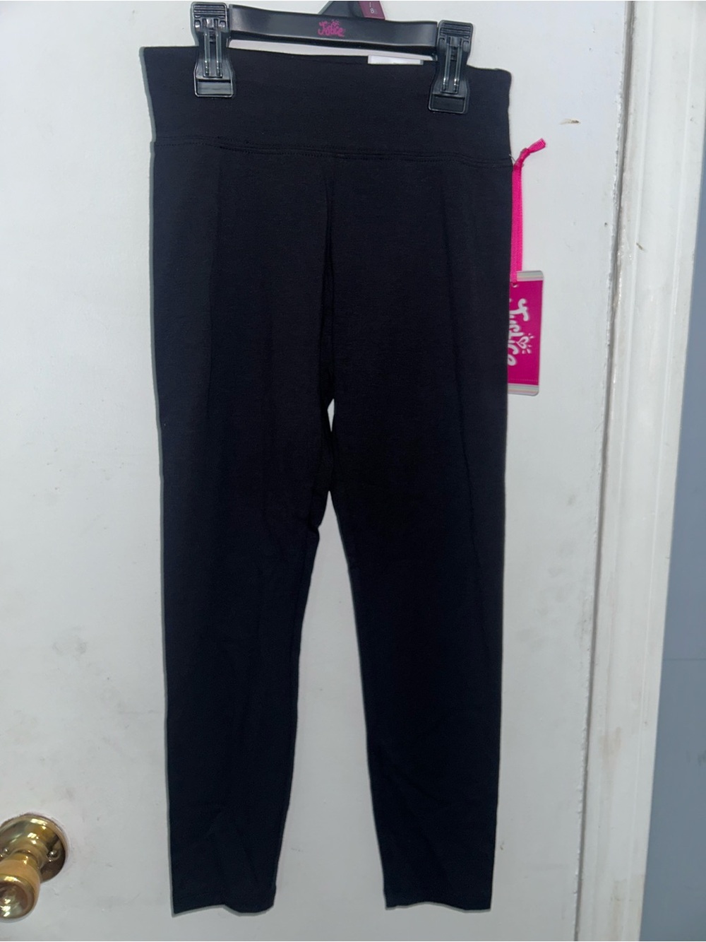 Justice Black Kids' Leggings with Pink Tag